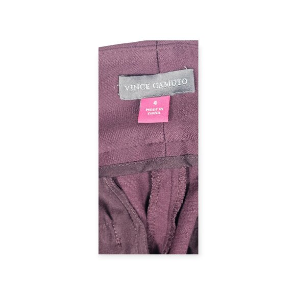 🛍️ Vince Camuto Slim Leg Trousers - Women's 4 - Plum/Burgundy - Picture 9 of 10